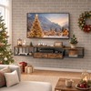 HavenlyYouth 55" Floating TV Stand, Modern Entertainment Center, Wall-Mounted Media