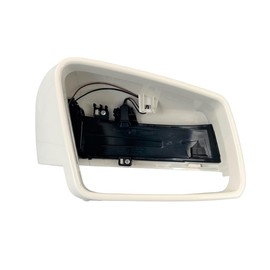 #2028 8th Gear White Right Passenger Side Mirror Cover with Turning Signal Compatible with Mercedes E300 E350 2008 2009 2010 2011 2012 2013 2014 2015 E 300 E 350