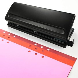 Perforadora ajustable de 6 agujeros para planificadores, perforadora de papel para carpetas de anillas A5, A6, A7, capacidad de 6 hojas