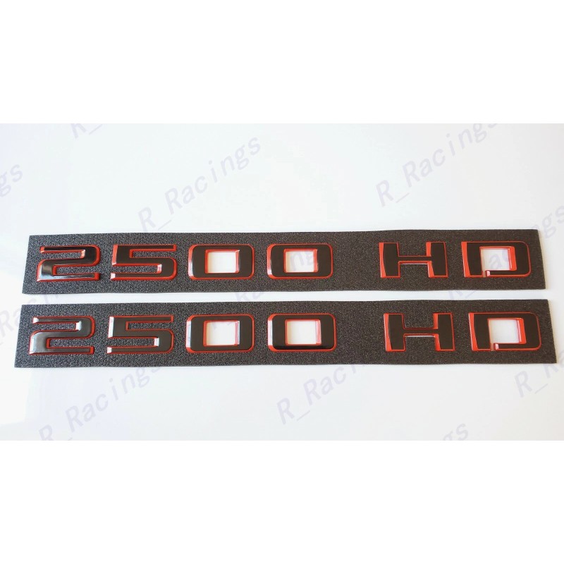 GM AUTO 2PC Black Red 2500 HD Emblem Nameplate 2019-2023