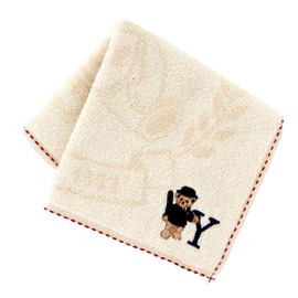 Great British Teddy Bear Initial Towel Handkerchief Women's Towel Hand Towel Approx. 9.8 inches (25 cm) 001006 (Y)