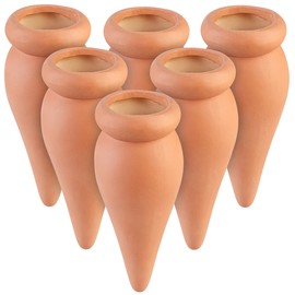 Royal Gardineer Water Dispenser Plants: Set of 6 2-in-1 Terracotta Water Dispenser for Potted Plants (Water Dispenser Flower Pot, Flower Watering Balls, Moisture Meter)