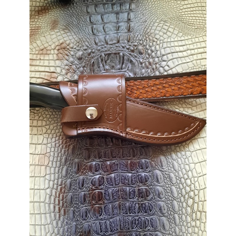 Custom Cross Draw Leather Knife Sheath for Buck 119 Knife,