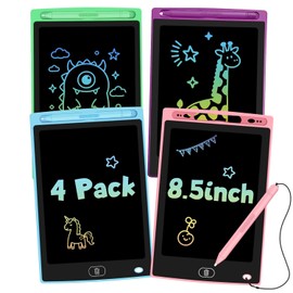 4 Pack LCD Writing Tablet for Kids, Erasable and Reusable Toddler Doodle Board in 8.5 inch, Ideal Educational Drawing Pad for Learning Toy for Ages 3-8 Gifts for Girls Boys