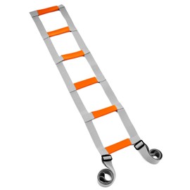 QWORK Bed Ladder with 6 Foam Handles - 2.45 m Adjustable Rope Ladder for Elderly & Disabled