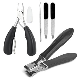 Pack of 5 Nail Clippers Set with Nail File, Pliers for Dead Skin and Nail Clippers, Robust Nail Clippers for Seniors Women Men Ultra Sharp Nail Cutter for Thick Hard Nails