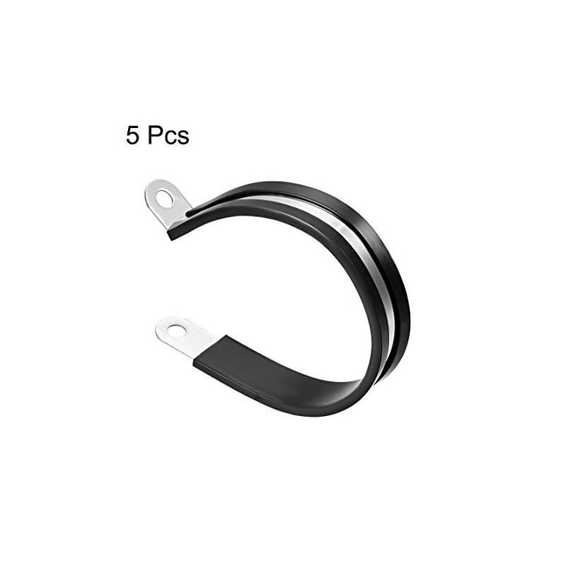 UXCELL 2-1/2" (63mm) Stainless Steel Rubber Cushioned Insulated Clamp -