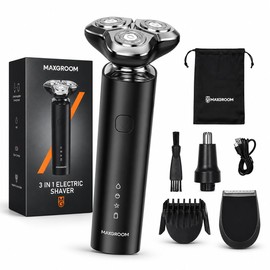 Rasuradora Recargable para Hombre con Pantalla LED e IPX6 Impermeable | Afeitadora Eléctrica Hombre, Shaver para Afeitado en Seco y Húmedo, Rasuradora Recargable, Pantalla LED, IPX6