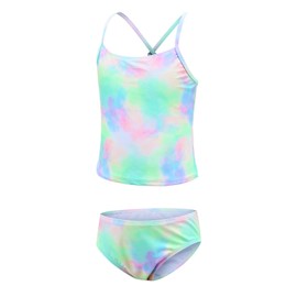 Big Girls Swimming Costume Kids Girls Two Piece Swimwear Tankini Swimsuits for Girls Age 13-14 Years