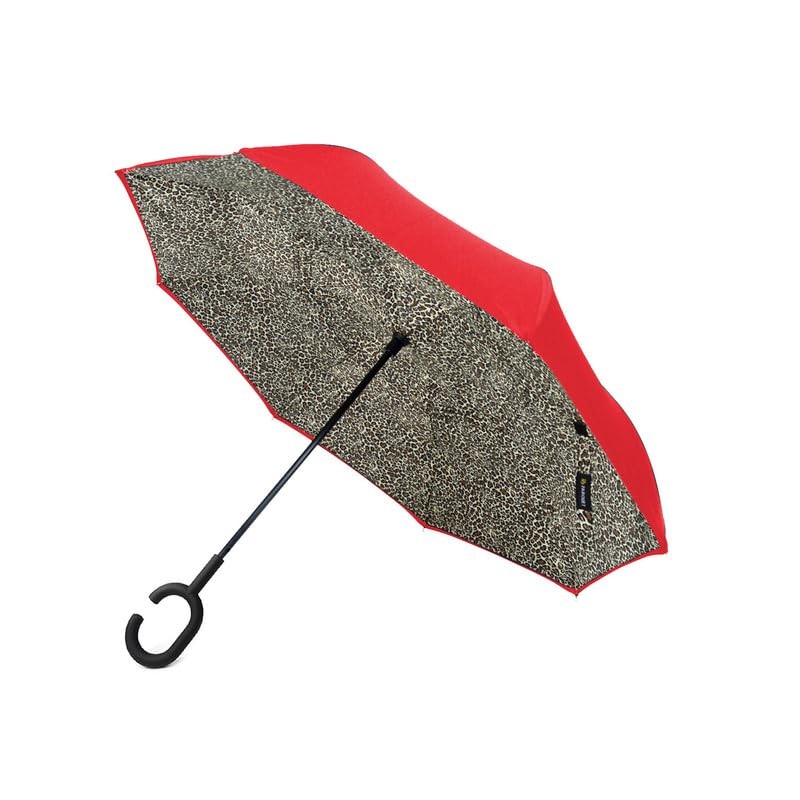 Parquet 2-Pack Double Layer Inverted Umbrellas - Leopard Navy and