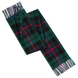 100% Lambswool Tartan scarves made in Scotland - 160x30CM - Green checkered and Clan Tartans - Scarf for Men, Women- Christmas, any occasions, Winter Gift(Morrison Green)