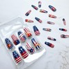 24pcs 4th of July Press on Nails Long Square Independence