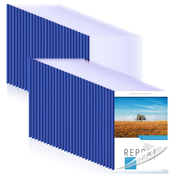 Thenshop 100 Pcs Clear Report Covers with Sliding Bars Sliding