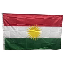 Stormflag Kurdistan Flag 3 x 5 ft Kurdish Flag 90 cm x 150 cm Polyester 90 g/2 with Eyelets Stitched with Double Needle