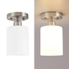 Brushed Nickel Hallway Light Fixtures Ceiling 1-Light Semi Flush Mount
