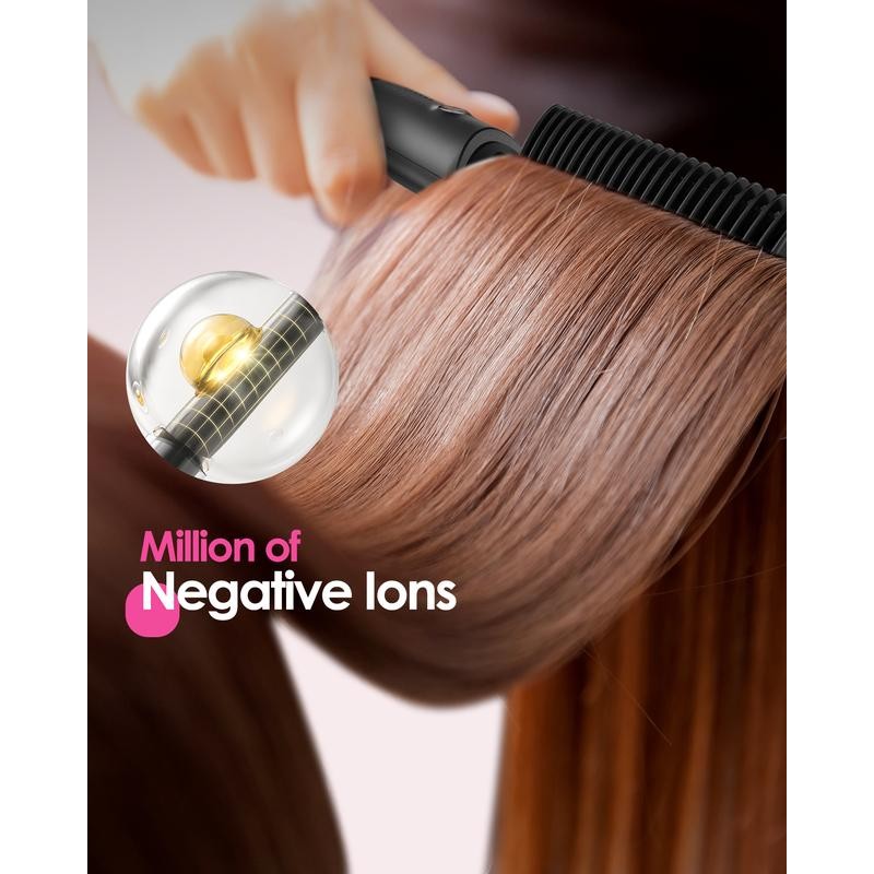 Wavytalk Sleek Sweep Ionic Hair Straightener Brush:_pink