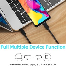 Tek Styz PRO 100W Dual PD/USB-C/8K Cable Compatible with LG Q7α Plus Gen4 Data 10Gbps, 8/4K HDMI, Thunderbolt 3/4, Power Delivery (1.5M/5Ft)