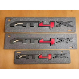 6Pcs Kit Sierra HD AT4X Emblem 3D Badges Letter Nameplate Compatible with 2023-2025 Sierra 2500HD 3500HD (Matte Black Red)
