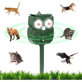 Solar Power Mouse Mole Snakes Pest Rodent Repeller, Ultrasonic Cat Repellent with Motion Sensor, Suitable for Lawn, Yard, Farmland, Effectively Repels Cats, Dogs, Deer, Raccoons, Skunks, Squirrels