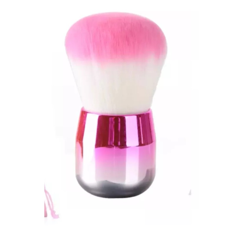 ZzDog Brocha Kabuki Redonda Suave Base Rosa Y Blanco Tornasol