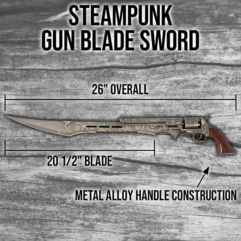 Steampunk Gun Blade Sword K Exclusive | 20 1/2" Rust
