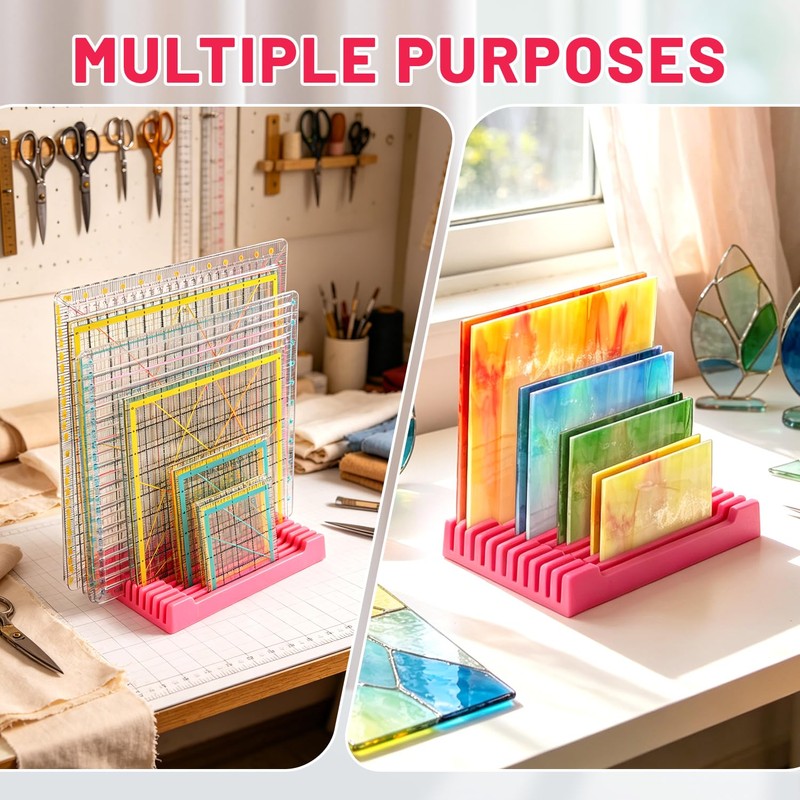 Storage Rack for Quilting Rulers 6“* 10“-12 Slot Ruler Holder