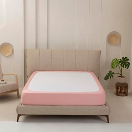 Stretchy Box Spring Cover King Size - Jersey Knit & Stretchy Wrap Around 4 Sides Bed Skirt for Hotel & Home, Wrinkle & Fading Resistant Fits King Size Beds, Blush