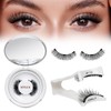 QUEWEL Magnetic-Eyelashes with Applicator, 1 Pair Reusable Magnetic Lashes Kit,