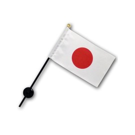 TOSPA Japanese Flag Mini Flag, Flag Size 4.1 x 6.2 inches (10.5 x 15.7 cm), Pole 10.6 inches (27 cm), Suction Cup Set, Made of Tetron Suede