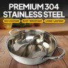 KOTO 304 Stainless Steel Divided Hot Pot – 11”, 4.5L