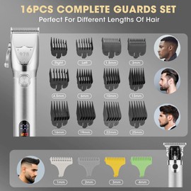 Lanumi Professional Hair Clippers Electric Razor Shavers Men 3 Piece Set Rechargeable Clippers and Trimmers Beard Trimmer Barber Kit with Travel Case Clippers for Hair Cutting Gifts for him