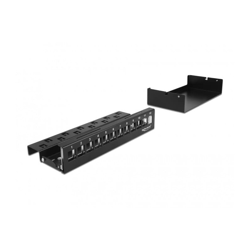 Delock Keystone Patch Panel 12 Port Black