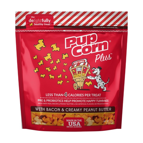 Pup Corn Plus - Puffed Dog Treats with Prebiotics and
