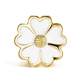 CHAMOON Charm 925 Sterling Silver Gold-Plated Gold Jewellery Pendant for Women Leather Bracelets, Sterling Silver, flower