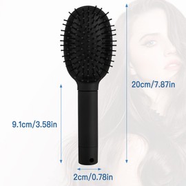 Worldity Diversion Safe Hair Brush to Hide Money, Cash, Jewelry, Mini Keys, Beach Safe Container Real Hair Brush Comb for Valuables, Perfect for Travel or At Home(Black)