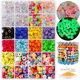 Smiley Face Beads for Bracelet Set - 480 Pieces Colour Used for Bracelets, Necklaces, Earrings etc for Friends and Family as Christmas and Birthday Gifts