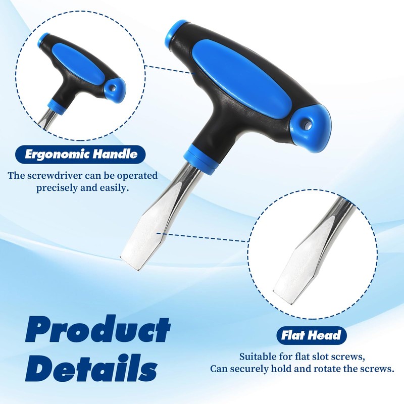 Large Flat Head Screwdriver 10 mm T Handle Flathead Screw