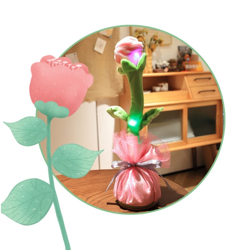 Electronic Dancing Singing Plush Toy Talking Repeating Multifunction Tulip Flower
