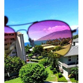 Aviator Oversized Women Men Metal Sunglasses Fashion Designer Frame Colored Lens OWL (064_C1_Purple_Brown, PC Lens)