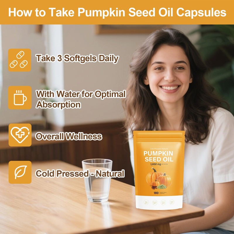 J-PRQ Pumpkin Seed Oil with Saw Palmetto- 3000mg - 180