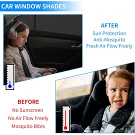 Sonnenschutz Auto Baby,Universal Sonnenblende Auto Netz,für Seitenfenster Meshmaterial Schützt Mitfahrer, Kinder & Haustiere, Universal für 95% Fahrzeuge(2 Stück XL)