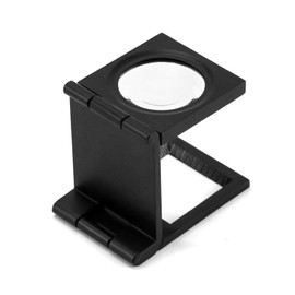 QWORK® Folding Loupe Magnifier, 10x Magnifier Magnifying Glass with Scale, for Seniors Reading, Soldering, Inspection, Jewelry, Exploring, 1 Piece