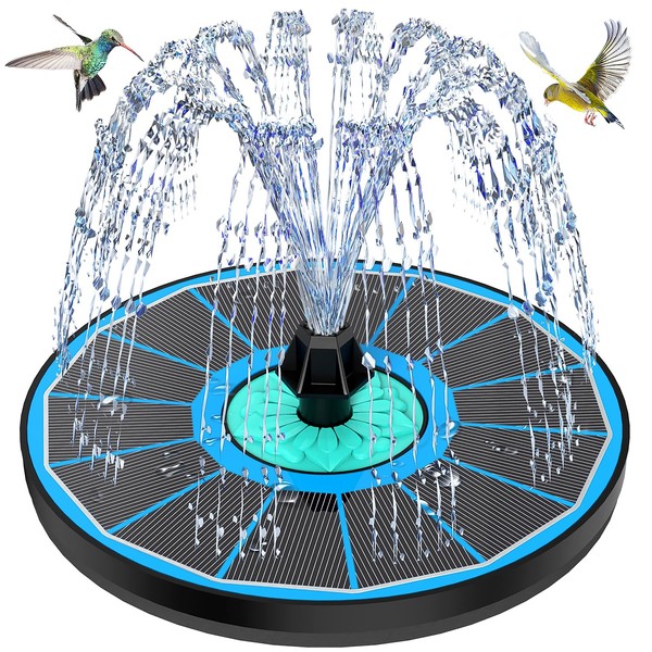 GAIZERL Solar Fountain Cyan Flower, Upgrade 3.5W Solar Bird Bath