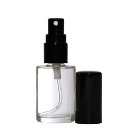 Riverrun Perfume/Cologne Atomizer Empty Refillable Round Glass Bottle Black Sprayer 15ml 1/2 oz (Set of 10)