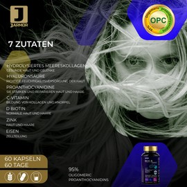 Biotin Collagen with Hyaluronic Acid Zinc Vitamin C Hair Skin Nails Anti-Hair Loss 60 Capsules