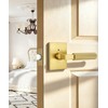 Probrico Brushed Gold Privacy Door Handle, Knurled Lever, Heavy Duty