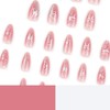 POKENGDA Almond Press on Nails Design,Nail glue included,Cute Acrylic Medium