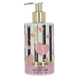 VIVIAN GRAY 1050 Soap Dispenser with Cream Soap Love Bomb Luxury, Patchouli, Pink/Gold (250 ml)