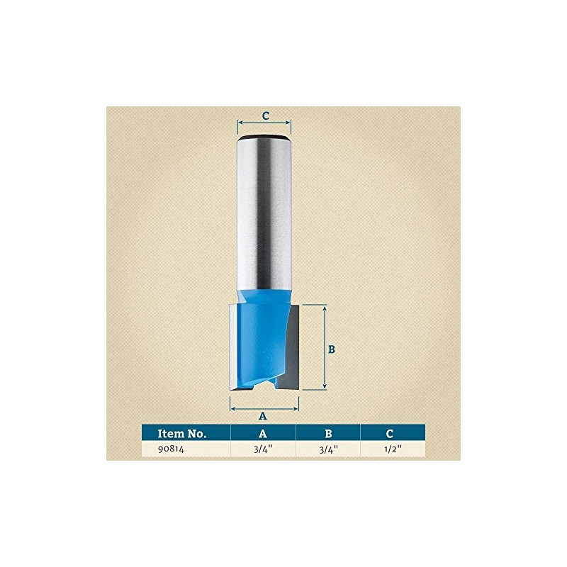 Hinge Mortising Router Bit 1/2" Diameter x 3/4" Height (1/4"