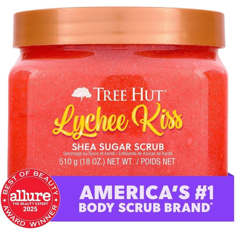 Exfoliante corporal Lychee Kiss Shea Sugar Scrub Tree Hut 510g